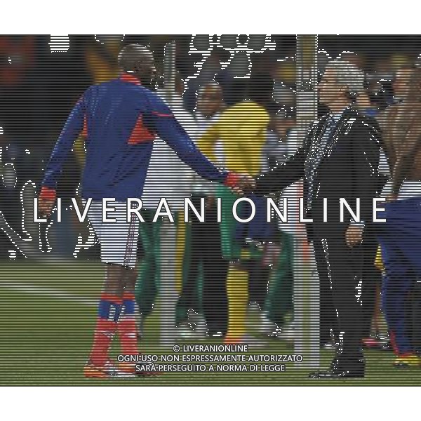 Fifa World Cup Sud Africa 2010 Match #34 Mangaung/Bloemfontein (Free State Stadium) - 22.06.2010 Francia-Sud Africa Nella Foto:Raymond Domenech-Abou DIABY /Ph.Vitez-Ag. Aldo Liverani