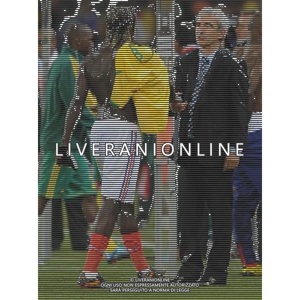 Fifa World Cup Sud Africa 2010 Match #34 Mangaung/Bloemfontein (Free State Stadium) - 22.06.2010 Francia-Sud Africa Nella Foto:Raymond Domenech-Bakary SAGNA /Ph.Vitez-Ag. Aldo Liverani