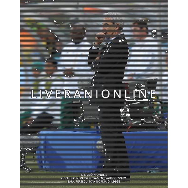 Fifa World Cup Sud Africa 2010 Match #34 Mangaung/Bloemfontein (Free State Stadium) - 22.06.2010 Francia-Sud Africa Nella Foto:Raymond Domenech /Ph.Vitez-Ag. Aldo Liverani