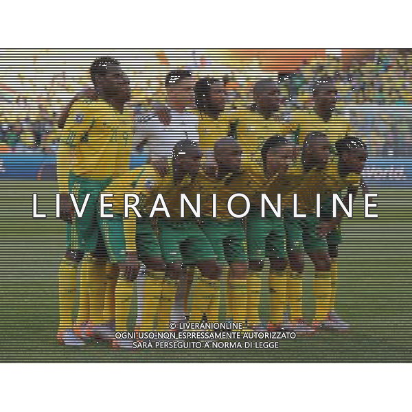 Fifa World Cup Sud Africa 2010 Match #34 Mangaung/Bloemfontein (Free State Stadium) - 22.06.2010 Francia-Sud Africa Nella Foto:Sud Africa squadra formazione /Ph.Vitez-Ag. Aldo Liverani