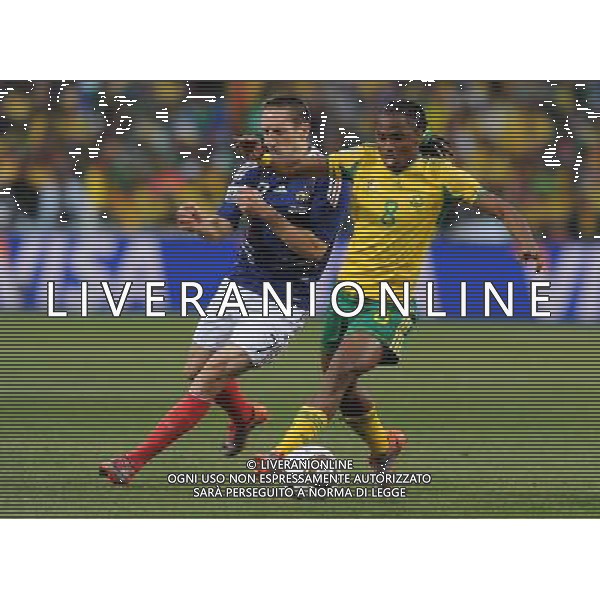 Fifa World Cup Sud Africa 2010 Match #34 Mangaung/Bloemfontein (Free State Stadium) - 22.06.2010 Francia-Sud Africa Nella Foto:Siphiwe TSHABALALA-Franck RIBERY /Ph.Vitez-Ag. Aldo Liverani