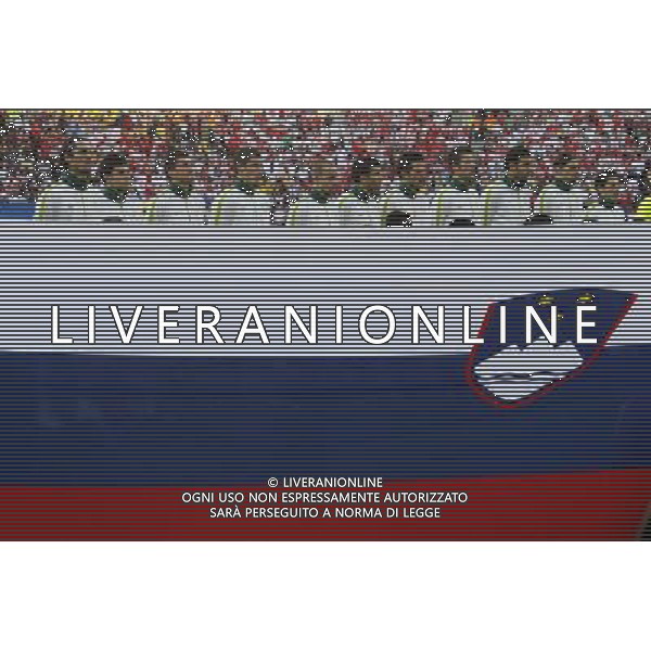 (100623) -- PORT ELIZABETH, June 23, 2010 -FORMAZIONE SLOVENIA SCHIERATA DURANTE L\'INNO NAZIONALE- Slovenia\'s players sing national anthem prior to the 2010 World Cup Group C soccer match between Slovenia and England at Nelson Mandela Bay stadium in Port Elizabeth, South Africa, June 23, 2010. Xing Guangli) (kh) ©Photoshot/Agenzia Aldo Liverani Sas - ITALY ONLY: INGHILTERRA - SLOVENIA FIFA WORLD CUP CAMPIONATI MONDIALI SUD AFRICA 2010