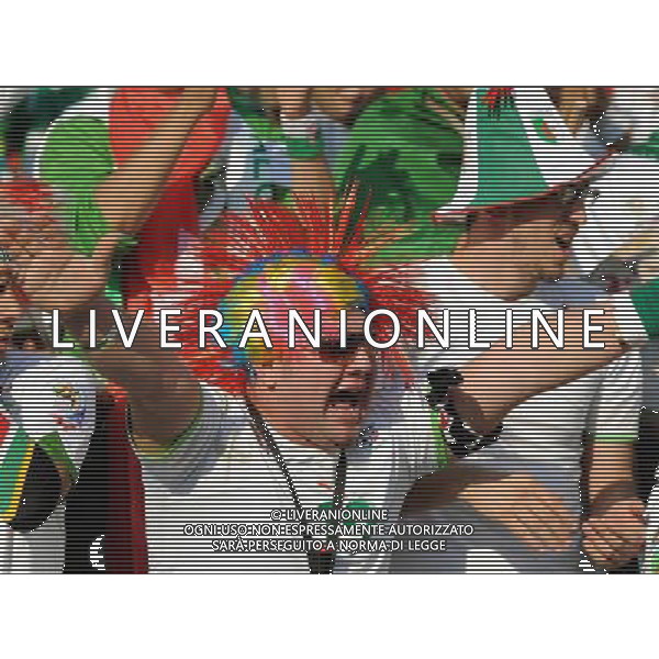 (100623) -- TSHWANE, June 23, 2010 -- Supporters of Algeria cheer prior to the 2010 World Cup Group C soccer match between the United States and Algeria at Loftus Versfeld stadium in Tshwane, South Africa, June 23, 2010. Guo Yong) (kh) ©Photoshot/Agenzia Aldo Liverani Sas - ITALY ONLY: STATI UNITI (USA) - ALGERIA FIFA WORLD CUP CAMPIONATI MONDIALI SUD AFRICA 2010