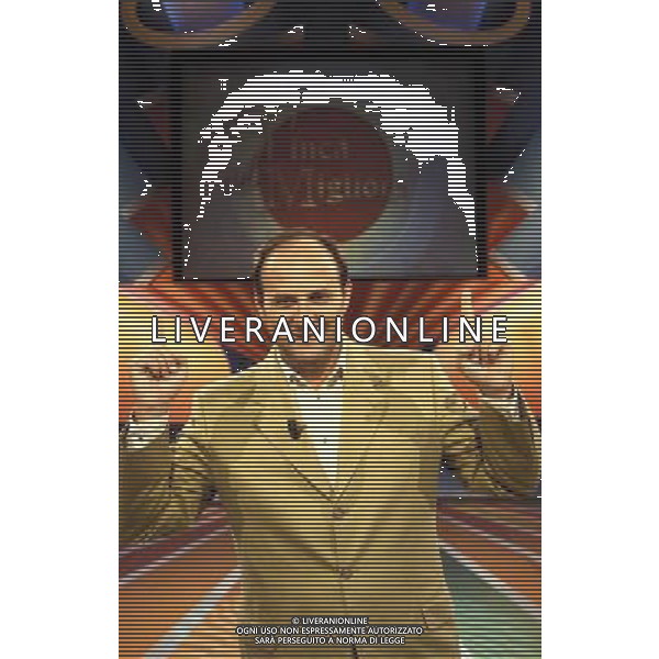 TRASMISSIONE TELEVISIVA\'VINCA IL MIGLIORE\'1996 NELLA FOTO GERRY SCOTTI AG ALDO LIVERANI