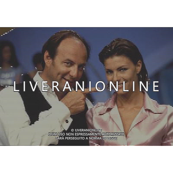 TRASMISSIONE TELEVISIVA\'SUPER\' 1995 NELLA FOTO GERRY SCOTTI-MARTINA COLOMBARI AG ALDO LIVERANI