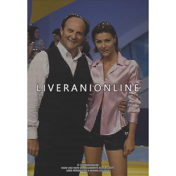 TRASMISSIONE TELEVISIVA\'SUPER\' 1995 NELLA FOTO GERRY SCOTTI-MARTINA COLOMBARI AG ALDO LIVERANI