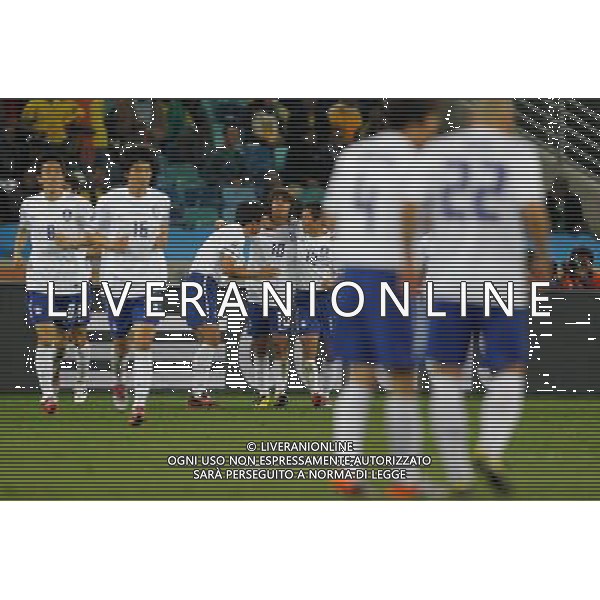 (100623) -- DURBAN, June 23, 2010 -- Park Chu-Young (C) of South Korea celebrates his goal with teammates during the 2010 World Cup Group B soccer match against Nigeria at Moses Mabhida stadium in Durban, South Africa, on June 22, 2010. Liao Yujie)(dl) ©Photoshot/Agenzia Aldo Liverani Sas - ITALY ONLY - NIGERIA - COREA DEL SUD FIFA WORLD CUP CAMPIONATI MONDIALI SUD AFRICA 2010