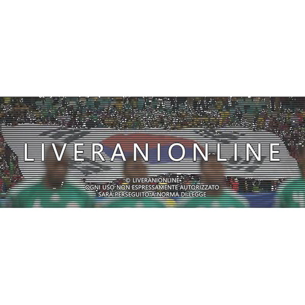 (100623) -- DURBAN, June 23, 2010 -- Nigeria\'s players listen to their national anthem before the 2010 World Cup Group B soccer match against South Korea at Moses Mabhida stadium in Durban, South Africa, on June 22, 2010. Liao Yujie)(dl) ©Photoshot/Agenzia Aldo Liverani Sas - ITALY ONLY - NIGERIA - COREA DEL SUD FIFA WORLD CUP CAMPIONATI MONDIALI SUD AFRICA 2010