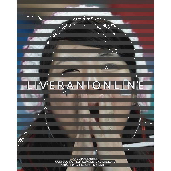 (100623) -- DURBAN, June 23, 2010 -- A fan of South Korea cheers prior to the 2010 World Cup Group B soccer match between Nigeria and South Korea at Moses Mabhida stadium in Durban, South Africa, on June 22, 2010. Liao Yujie)(fym) ©Photoshot/Agenzia Aldo Liverani Sas - ITALY ONLY - NIGERIA - COREA DEL SUD FIFA WORLD CUP CAMPIONATI MONDIALI SUD AFRICA 2010