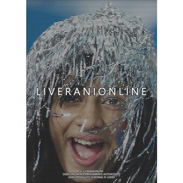 (100623) -- DURBAN, June 23, 2010 -- A fan cheers for Nigeria prior to the 2010 World Cup Group B soccer match against South Korea at Moses Mabhida stadium in Durban, South Africa, on June 22, 2010. Liao Yujie)(fym) ©Photoshot/Agenzia Aldo Liverani Sas - ITALY ONLY - NIGERIA - COREA DEL SUD FIFA WORLD CUP CAMPIONATI MONDIALI SUD AFRICA 2010