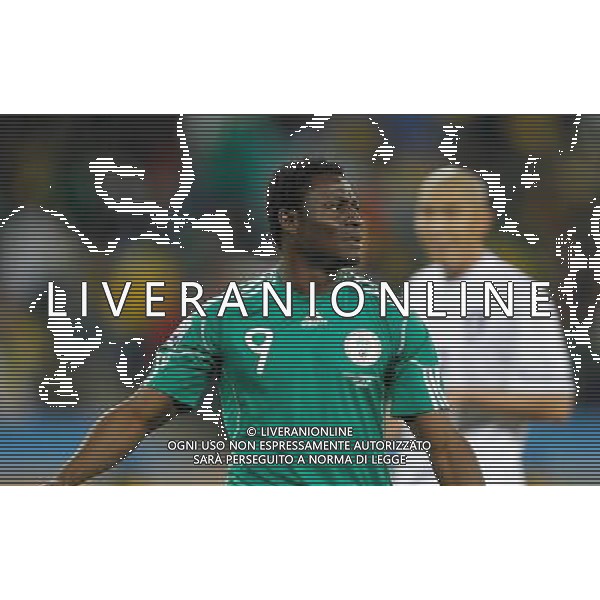 (100623) -- DURBAN, June 23, 2010 -- Nigeria\'s Obafemi Martins reacts during the 2010 World Cup Group B soccer match against South Korea at Moses Mabhida stadium in Durban, South Africa, on June 22, 2010. Liao Yujie)(dl) ©Photoshot/Agenzia Aldo Liverani Sas - ITALY ONLY - NIGERIA - COREA DEL SUD FIFA WORLD CUP CAMPIONATI MONDIALI SUD AFRICA 2010
