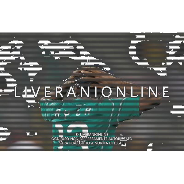(100623) -- DURBAN, June 23, 2010 () -- Nigeria\'s Yussuf Ayila reacts during the 2010 World Cup Group B soccer match against South Korea at Moses Mabhida stadium in Durban, South Africa, on June 22, 2010. The match tied 2-2.(/Liao Yujie)(dl) ©Photoshot/Agenzia Aldo Liverani Sas - ITALY ONLY - NIGERIA - COREA DEL SUD FIFA WORLD CUP CAMPIONATI MONDIALI SUD AFRICA 2010