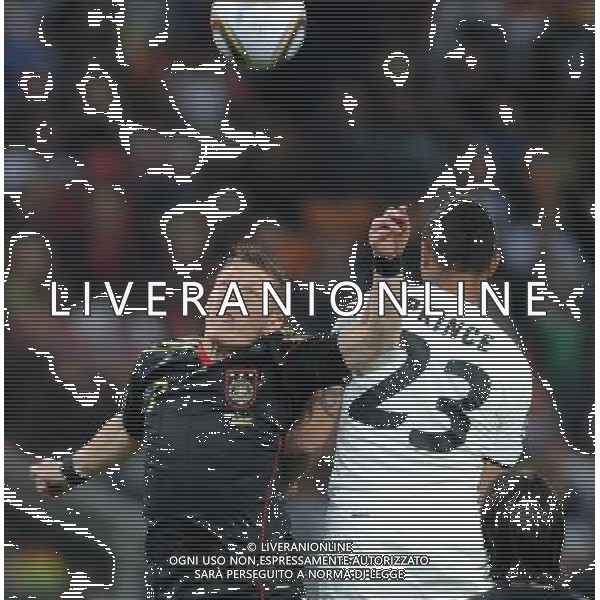 (100624) -- JOHANNESBURG, June 24, 2010 () -- Germany\'s Bastian Schweinsteiger (L) vies with Ghana\'s Kevin Prince Boateng during the 2010 World Cup Group D match in Johannesburg, South Africa, June 23, 2010. Germany won the match 1-0. Both Germany and Ghana are qualified for the round of 16. (/Li Ga) ©Photoshot/Agenzia Aldo Liverani Sas - ITALY ONLY - GHANA - GERMANIA FIFA WORLD CUP CAMPIONATI MONDIALI SUD AFRICA 2010