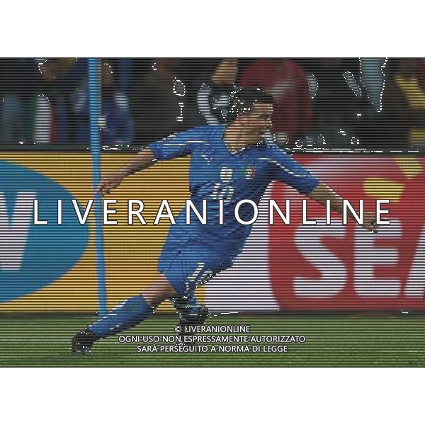 Fifa World Cup Sud Africa 2010 Match #41 Johannesburg (Ellis Park Stadium) - 24.06.2010 Slovacchia-Italia Nella Foto:di natale esulta /Ph.Vitez-Ag. Aldo Liverani