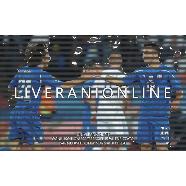 Fifa World Cup Sud Africa 2010 Match #41 Johannesburg (Ellis Park Stadium) - 24.06.2010 Slovacchia-Italia Nella Foto:quagliarella esulta dopo il gol /Ph.Vitez-Ag. Aldo Liverani