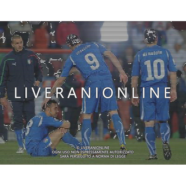 Fifa World Cup Sud Africa 2010 Match #41 Johannesburg (Ellis Park Stadium) - 24.06.2010 Slovacchia-Italia Nella Foto:delusione iaquinta quagliarella e di natale /Ph.Vitez-Ag. Aldo Liverani