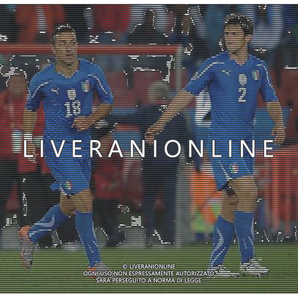 Fifa World Cup Sud Africa 2010 Match #41 Johannesburg (Ellis Park Stadium) - 24.06.2010 Slovacchia-Italia Nella Foto:Fabio QUAGLIARELLA-Christian MAGGIO /Ph.Vitez-Ag. Aldo Liverani