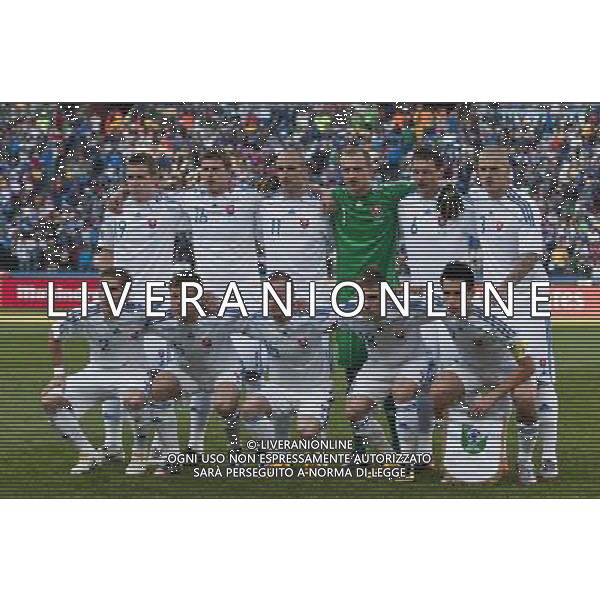 Fifa World Cup Sud Africa 2010 Match #41 Johannesburg (Ellis Park Stadium) - 24.06.2010 Slovacchia-Italia Nella Foto:Slovacchia squadra formazione /Ph.Vitez-Ag. Aldo Liverani