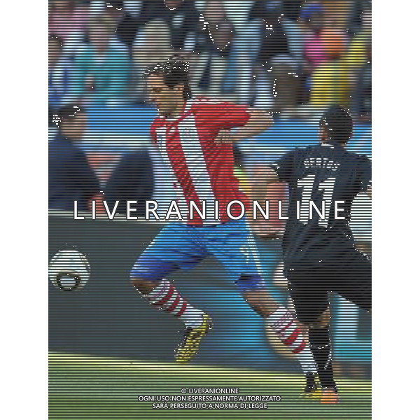 (100624) -- POLOKWANE, June 24, 2010 -- Paraguay\'s Roque Santa Cruz (L) breaks through during the 2010 World Cup Group F soccer match against New Zealand at Peter Mokaba stadium in Polokwane, South Africa, June 24, 2010. Li Ga) (kh) ©Photoshot/Agenzia Aldo Liverani Sas - ITALY ONLY: PARAGUAY - NUOVA ZELANDA FIFA WORLD CUP CAMPIONATI MONDIALI SUD AFRICA 2010