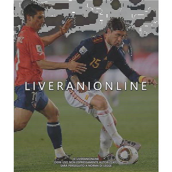 Fifa World Cup Sud Africa 2010 Match #47 Tshwane/Pretoria (Lotus Versfeld Stadium) - 25.06.2010 Cile-Spagna Nella Foto:sergio ramos-gonzalez /Ph.Vitez-Ag. Aldo Liverani