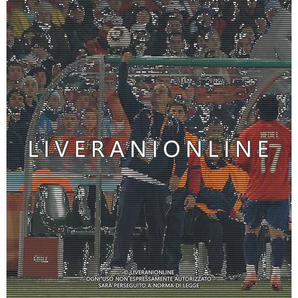 Fifa World Cup Sud Africa 2010 Match #47 Tshwane/Pretoria (Lotus Versfeld Stadium) - 25.06.2010 Cile-Spagna Nella Foto:bielsa /Ph.Vitez-Ag. Aldo Liverani