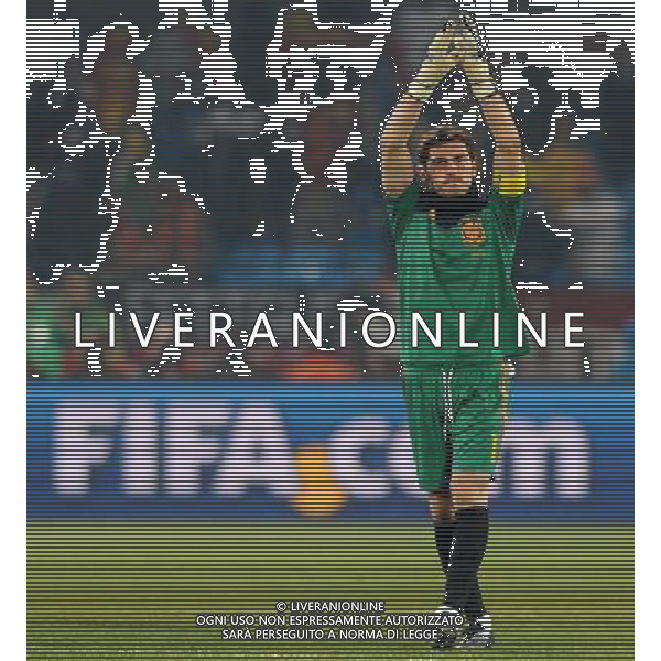 Fifa World Cup Sud Africa 2010 Match #47 Tshwane/Pretoria (Lotus Versfeld Stadium) - 25.06.2010 Cile-Spagna Nella Foto:esultanza finale casillas /Ph.Vitez-Ag. Aldo Liverani