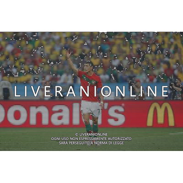 (100625) -- DURBAN, June 25, 2010 -- Cristiano Ronaldo of Portugal reacts during the Group G last round match against Brazil at 2010 FIFA World Cup, at Moses Mabhida stadium in Durban, South Africa, on June 25, 2010. Liao Yujie) (dl) MONDIALI DI CALCIO SUDAFRICA 2010 PORTOGALLO BRASILE CALCIO SPORT ©PHOTOSHOT/ALDO LIVERANI ITALY ONLY