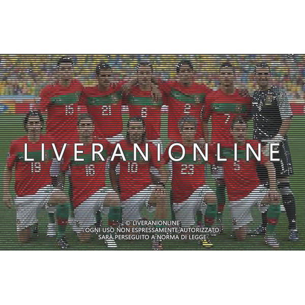 (100626) -- DURBAN, June 26, 2010 -- Portugal\'s players pose for a photo before the Group G last round match against Portugal at 2010 FIFA World Cup, at Moses Mabhida stadium in Durban, South Africa, on June 25, 2010. The match tied 0-0. Both Brazil and Portugal are qualified for the round of 16. Liao Yujie) (dl) MONDIALI DI CALCIO SUDAFRICA 2010 PORTOGALLO BRASILE CALCIO SPORT ©PHOTOSHOT/ALDO LIVERANI ITALY ONLY