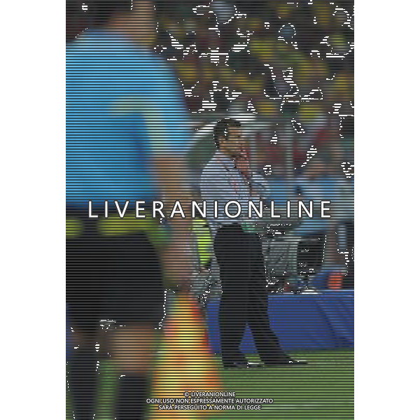 (100626) -- DURBAN, June 26, 2010 -- Brazil\'s head coach Dunga reacts during the Group G last round match against Portugal at 2010 FIFA World Cup, at Moses Mabhida stadium in Durban, South Africa, on June 25, 2010. The match tied 0-0. Both Brazil and Portugal are qualified for the round of 16. Chen Haitong) (dl) MONDIALI DI CALCIO SUDAFRICA 2010 PORTOGALLO BRASILE CALCIO SPORT ©PHOTOSHOT/ALDO LIVERANI ITALY ONLY