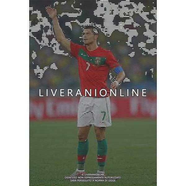 (100625) -- DURBAN, June 25, 2010 -- Cristiano Ronaldo reacts during the Group G last round match against Brazil at 2010 FIFA World Cup, at Moses Mabhida stadium in Durban, South Africa, on June 25, 2010. The match tied 0-0. Both Brazil and Portugal are qualified for the round of 16. Liao Yujie) (dl) MONDIALI DI CALCIO SUDAFRICA 2010 PORTOGALLO BRASILE CALCIO SPORT ©PHOTOSHOT/ALDO LIVERANI ITALY ONLY