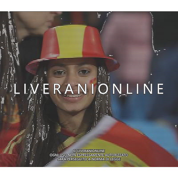 (100626) -- TSHWANE, June 26, 2010 -- A fan of Spain cheers prior to the Group H last round match between Chile and Spain at 2010 FIFA World Cup, at Loftus Verfeld stadium in Tshwane, South Africa, on June 25, 2010. Xing Guangli) (fym) CILE SPAGNA MONDIALI SUDAFRICA 2010 ©PHOTOSHOT/ALDO LIVERANI ONLY ITALY