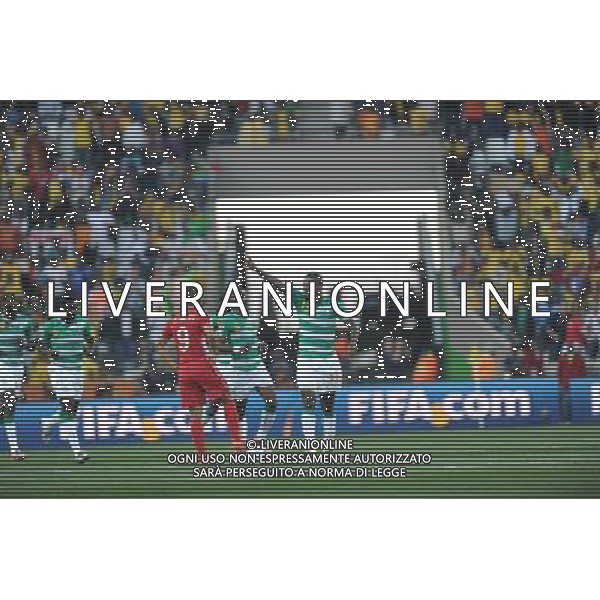 (100625) -- NELSPRUIT, June 25, 2010 -- Romaric (R) of Cote d\'Ivoire celebrates his goal during the Group G last round match against People\'s Republic of Korea (DPRK) at 2010 FIFA World Cup, at Mbombela Stadium in Nelspruit, South Africa, on June 25, 2010. Wang Yuguo)(fym) COSTA D\'AVORIO COREA DEL NORD FIFA WORLD CUP 2010 SUDAFRICA CALCIO SPORT ©PHOTOSHOT/ALDO LIVERANI ITALY ONLY