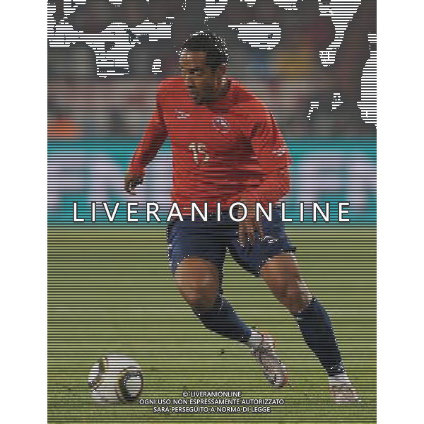 Fifa World Cup Sud Africa 2010 Match #47 Tshwane/Pretoria (Lotus Versfeld Stadium) - 25.06.2010 Cile-Spagna Nella Foto:Jean BEAUSEJOUR /Ph.Vitez-Ag. Aldo Liverani
