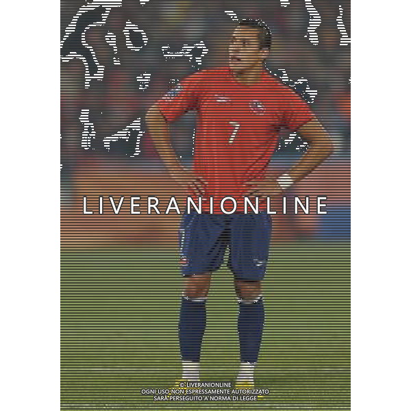 Fifa World Cup Sud Africa 2010 Match #47 Tshwane/Pretoria (Lotus Versfeld Stadium) - 25.06.2010 Cile-Spagna Nella Foto:Alexis SANCHEZ /Ph.Vitez-Ag. Aldo Liverani