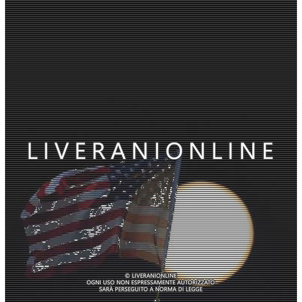 Fifa World Cup Sud Africa 2010 Match #50 Ottavi di Finale Rustenburg (Royal Bafokeng Stadium) - 26.06.2010 USA-Ghana Nella Foto:BANDIERA AMERICANA E LA LUNA /Ph.Vitez-Ag. Aldo Liverani