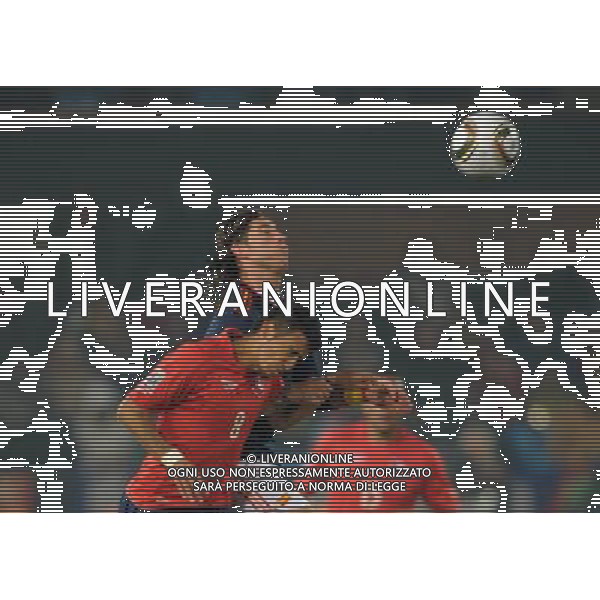 (100626) -- TSHWANE, June 26, 2010 -- CILE-SPAGNA NELLA FOTO Arturo Vidal of Chile vies with a player of Spain during the Group H last round match at 2010 FIFA World Cup, at Loftus Verfeld stadium in Tshwane, South Africa, on June 25, 2010. Spain won 2-1 and both teams are qualified for the next round. Li Ga) (fym) PHOTOSHOT-AG ALDO LIVERANI ONLY ITALY