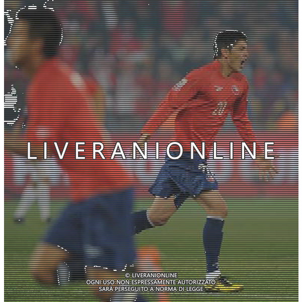 (100626) -- TSHWANE, June 26, 2010 -- Rodrigo Millar of Chile celebrates his scoring during the Group H last round match against Spain at 2010 FIFA World Cup, at Loftus Verfeld stadium in Tshwane, South Africa, on June 25, 2010. Guo Yong) (fym) PHOTOSHOT-AG ALDO LIVERANI ONLY ITALY