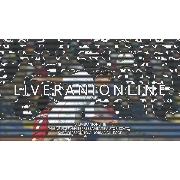 (100627) -- RUSTENBERG, June 27, 2010 -- Jonathan Bornstein (top) of the United States heads the ball during the 2010 World Cup round of 16 soccer match against Ghana at Royal Bafokeng Stadium in Rustenburg, South Africa, on June 26, 2010. Li Ga) (fym)