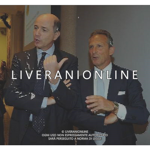 MILANO 7/7/2010 BANCA INTESA SANPAOLO P.zza BELGIOIOSO, 1 PRESENTAZIONE DEL NUOVO FILM DI PAOLO SORRENTINO :THE MUST BE THE PLACE\' NELLA FOTO CORRADO PASSERA E GIANCARLO MICCICHE\' FOTO ROMANO/AG ALDO LIVERANI