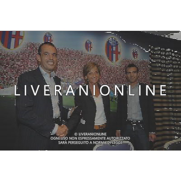 BOLOGNA 07/07/2010 CALCIO SPORT PRESENTAZIONE DEL NUOVO PRESIDENTE CALCIO BOLOGNA DI Sergio Porcedda NELLA FOTO Sergio Porcedda Francesca menarini andrea Porcedda © AG.ALDO LIVERANI SAS