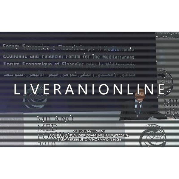 MILANO 12/7/2010 PALAZZO MEZZANOTTE PIAZZA AFFARI, 6 FORUM ECONOMICO E FINANZIARIO PER IL MEDITERRANEO NELLA FOTO SILVIO BERLUSCONI FOTO ROMANO/AG ALDO LIVERANI