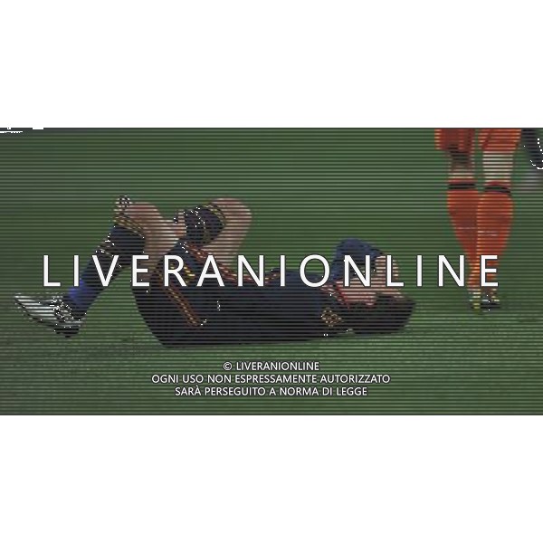 (100712) -- JOHANNESBURG, July 12, 2010 () -- Joan Capdevila of Spain falls on the pitch during the 2010 FIFA football World Cup final against the Netherlands on July 11, 2010 at Soccer City stadium in Johannesburg, South Africa. (/Yang Lei)(ljq) ©Photoshot/Agenzia Aldo Liverani Sas - ITALY ONLY: OLANDA - SPAGNA FINALE FIFA WORLD CUP CAMPIONATI MONDIALI SUD AFRICA 2010