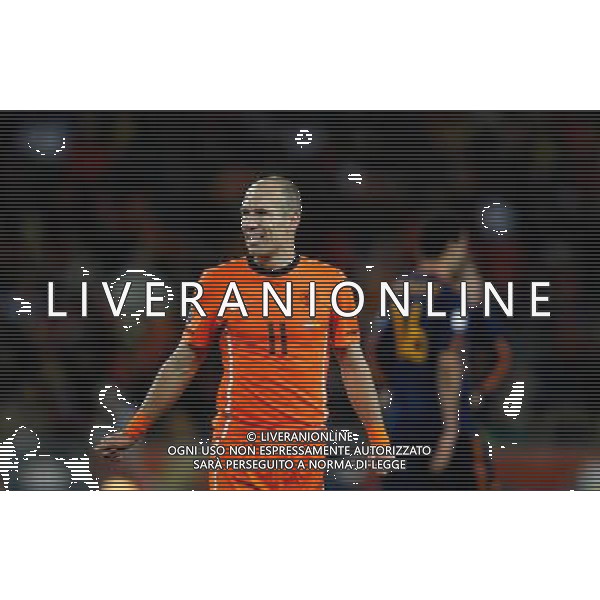 (100712) -- JOHANNESBURG, July 12, 2010 () -- Arjen Robben of the Netherlands reacts during the World Cup final against Spain at Soccer City stadium in Johannesburg, South Africa, July 11, 2010. (/Liao Yujie) ©Photoshot/Agenzia Aldo Liverani Sas - ITALY ONLY: OLANDA - SPAGNA FINALE FIFA WORLD CUP CAMPIONATI MONDIALI SUD AFRICA 2010