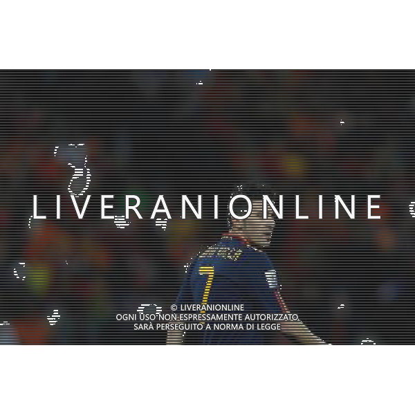 (100712) -- JOHANNESBURG, July 12, 2010 () -- David Villa of Spain looks on during the World Cup final against the Netherlands at Soccer City stadium in Johannesburg, South Africa, July 11, 2010. (/Liao Yujie) ©Photoshot/Agenzia Aldo Liverani Sas - ITALY ONLY: OLANDA - SPAGNA FINALE FIFA WORLD CUP CAMPIONATI MONDIALI SUD AFRICA 2010