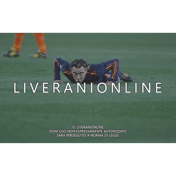 (100712) -- JOHANNESBURG, July 12, 2010 () -- Xavi of Spain falls down during the World Cup final against the Netherlands at Soccer City stadium in Johannesburg, South Africa, July 11, 2010. (/Liao Yujie) ©Photoshot/Agenzia Aldo Liverani Sas - ITALY ONLY: OLANDA - SPAGNA FINALE FIFA WORLD CUP CAMPIONATI MONDIALI SUD AFRICA 2010