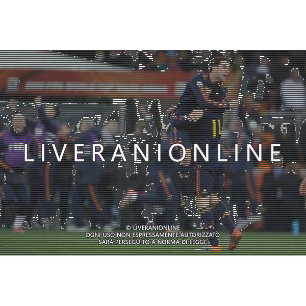 (100712) -- JOHANNESBURG, July 12, 2010 () -- Spain\'s Xavi (L) celebrates with Cesc Fabregas after the World Cup final against the Netherlands at Soccer City stadium in Johannesburg, South Africa, July 11, 2010. Spain won the match 1-0. (/Liao Yujie) ©Photoshot/Agenzia Aldo Liverani Sas - ITALY ONLY: OLANDA - SPAGNA FINALE FIFA WORLD CUP CAMPIONATI MONDIALI SUD AFRICA 2010