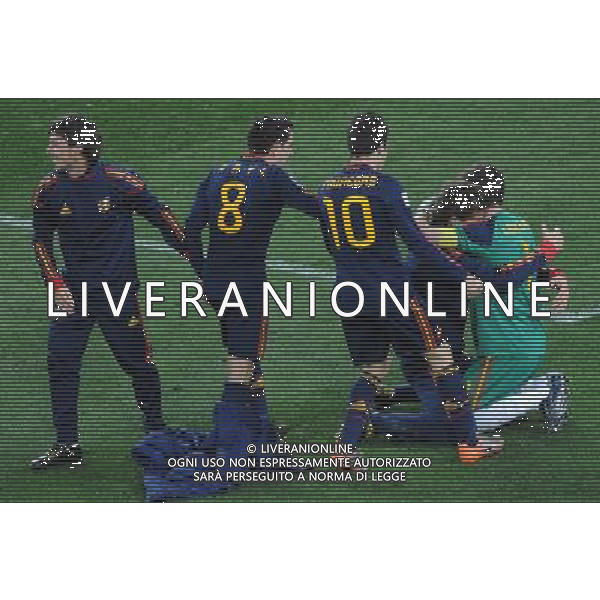 (100712) -- JOHANNESBURG, July 12, 2010 () -- Spain\'s players celebrate after the World Cup final against the Netherlands at Soccer City stadium in Johannesburg, South Africa, July 11, 2010. Spain won the match 1-0. (/Li Ga) ©Photoshot/Agenzia Aldo Liverani Sas - ITALY ONLY: OLANDA - SPAGNA FINALE FIFA WORLD CUP CAMPIONATI MONDIALI SUD AFRICA 2010