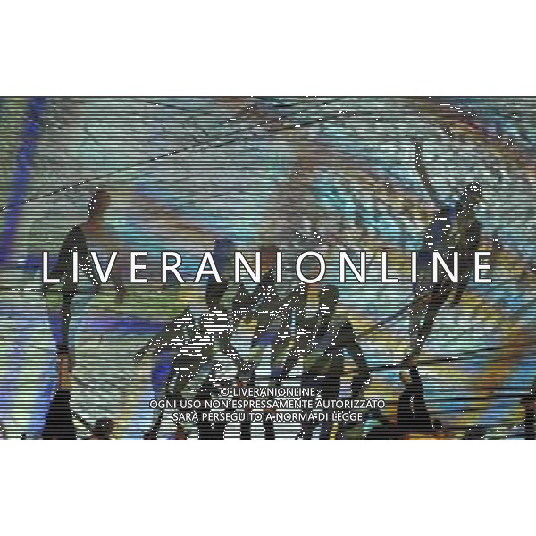 (100712) -- JOHANNESBURG, July 12, 2010 () -- Shadows of performers are cast on the field during the closing ceremony of the 2010 FIFA football World Cup ahead of the final between the Netherlands and Spain on July 11, 2010 at Soccer City stadium in Johannesburg, South Africa. (/Xu Suhui) ©Photoshot/Agenzia Aldo Liverani Sas - ITALY ONLY - CERIMONIA DI CHIUSURA FIFA WORLD CUP CAMPIONATI MONDIALI SUD AFRICA 2010