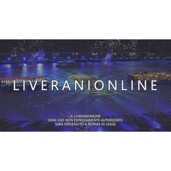 (100712) -- JOHANNESBURG, July 12, 2010 () -- A projection of the trophy is seen on the field during the closing ceremony of the 2010 FIFA football World Cup ahead of the final between the Netherlands and Spain on July 11, 2010 at Soccer City stadium in Johannesburg, South Africa. (/Li Ga) ©Photoshot/Agenzia Aldo Liverani Sas - ITALY ONLY - CERIMONIA DI CHIUSURA FIFA WORLD CUP CAMPIONATI MONDIALI SUD AFRICA 2010