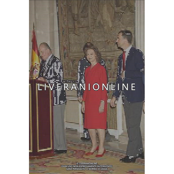 King Juan Carlos, Queen Sofia, Prince Felipe, Princess Letizia, Princess Leonor, Princess Sofia, Princess Elena attend an Audience to the National Football Team on their victory in the FIFA World Cup \'South Africa 2010 at Palacio Real in Madrid Photo: Billy Chappel / ALFAQUI - Ag. Aldo Liverani sas ITALY ONLY RICEVIMENTO A PALAZZO REALE DI MADRID DELLA NAZIONALE SPAGNOLA DI CALCIO DOPO LA VITTORIA DELLA COPPA DEL MONDO IN SUD AFRICA 2010